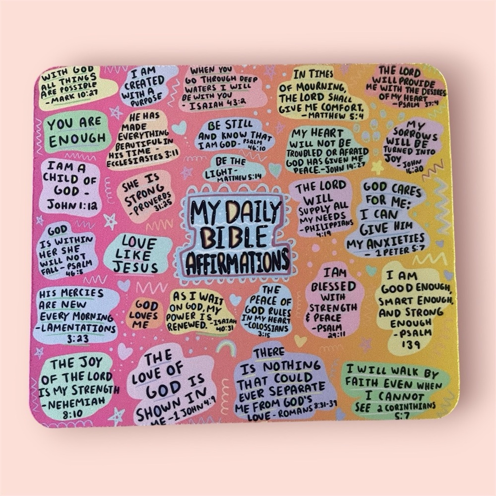 Colorful Daily Bible Affirmations Mouse Pad